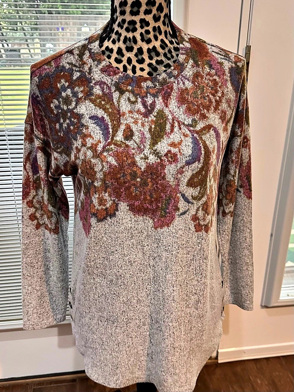 Westbound Petites Floral Crew Neck Sweater